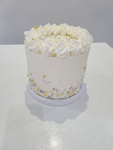 Vanilla sprinkle cake simple and elegant great for any celebration
